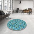 thumbnail image 4 of Ahgly Tapis Rectangulaire Lavable en Machine Turquoise Vert, 8 Pieds x 10 Pieds, 4 of 7