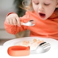 thumbnail image 2 of Fork Spoon Set 316 Stainless Steel Short Handle Elbow Design for Children Learning Self-Feeding Complementary Food Utensils, 2 of 2