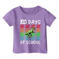 thumbnail image 1 of LUOGENLI T-Shirt pour Filles Garçon et Fille Mode Décontractée Imprimé Col Rond Ample Manche Courte T-Shirt Haut Maxi Hauts avec Shorts et Poches Violet 10-11 Ans, 1 of 4