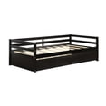 thumbnail image 1 of Costway Twin Size Trundle Daybed Wooden Slat Support Mattress Platform for Kids Espresso, 1 of 10