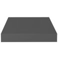 thumbnail image 2 of vidaXL Floating Wall Shelf High Gloss Grey 23x23.5x3.8 cm MDF, 2 of 4