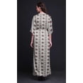 thumbnail image 4 of Bimba Robe Longue Imprimée en Rayonne à Feuilles et Fleurs, Taille Smockée, Fente Latérale, Robe pour Femme - XX-Grand, 4 of 6