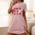 thumbnail image 2 of Super Pyjama Doux pour Femmes Chemise de Nuit pour Femme Robe de Nuit Manches Courtes Chemise de Sommeil Imprimée Vêtement de Nuit Chemises de Nuit Douces Imprimé de la Saint-Valentin Chemises de Nuit Robe de Sommeil Douce T-Shirt Classique Nuisette TTG, 2 of 5