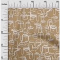 thumbnail image 2 of oneOone Rayon Light Brown Fabric Abstract Face Craft Projects Decor Fabric Printed By The Yard 56 Inch Wide, 2 of 4