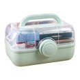 thumbnail image 1 of Wweixi Pill Case Capacity 2-layers Drawer Family Loaded Emergency First Aid Kit Organizer Multi-functional Plastic Container Home Green Medium, 1 of 6