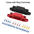 thumbnail image 4 of Mofeez Bus Bar -3x1/4â€Post,10x#8 Screw Terminal Power Distribution Block with Ring Terminals(Pair - Red & Black), 4 of 4