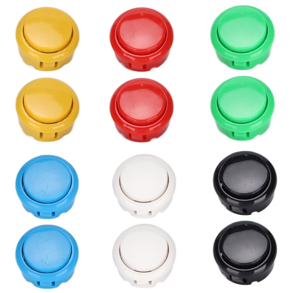 DEWIN QM070919 12 Pcs Boutons de Joystick d'Arcade pour Console de Jeu Bouton de Remplacement Durable 30mm pour Console de Jeu