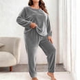 thumbnail image 1 of Ounisa Women Plus Size Pajama Set, Long Sleeve Button-Down Soft Comfy Two-Piece Sleepwear Lounge Set, 1 of 5