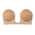 thumbnail image 2 of Women Backless Plunge Bra Strapless Seamless U Shape Adhesive Silicone Invisible Stick On Push up Wire Free Bra, 2 of 6