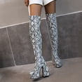 thumbnail image 1 of Cameland Patchwork Serpentine Platform Ultra High Heel Winter Ladies Over The Knee Boots, 1 of 7