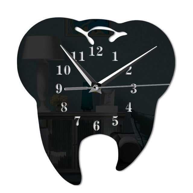 Wall Mirrors Decorative,Decorative Wall Mirror 3D Creative Creative Teeth Acrylic Mirror Wall Clock Home Decoration Wall Clock Mirrors for Wall,3D Wall Clock,Mirror for Wall