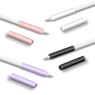 4 Pack Poignée Ergonomique Compatible avec Apple Pencil 1/2 Gen, Manchon en Silicone Support de Charge Magnétique