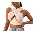 thumbnail image 1 of Honganda Women's Criss Cross Tank Tops, Sleeveless Solid Color Cutout Crop Tops, 1 of 2