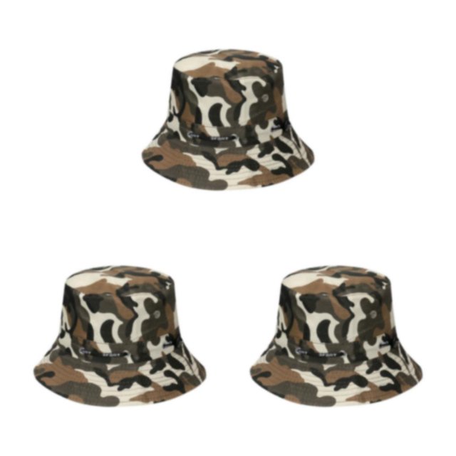 VONKY Comfortable And Breathable Fisherman Hat For Sun Protection Sunscreen Fisherman Cap Hat Summer disruptive pattern1 58cm 3Set