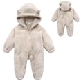 thumbnail image 1 of Adorable Barboteuse à Capuche à Manches Longues avec Fermeture Éclair pour une Tenue Douillette de Bébé, 1 of 5