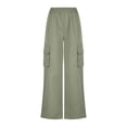 thumbnail image 4 of zanvin Women's High Waist Straight Cylinder Cargo Pants, Solid Color, 4 of 5