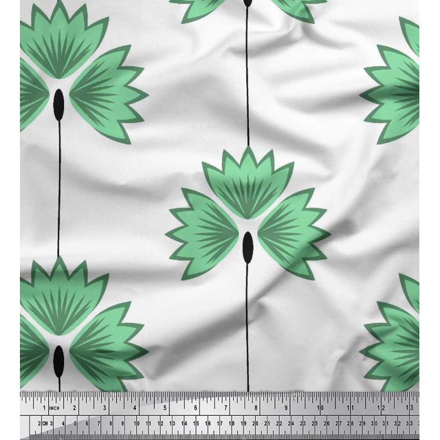 Soimoi Poly Georgette Fabric Artistic Floral Print Sewing Fabric Yard 42 Inch Wide