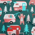 thumbnail image 1 of oneOone Tissu Polyester Spandex Vert Sarcelle Foncé Camping Randonnée Point Diy Vêtements Tissu de Courtepointe Tissu Imprimé au Mètre 56 Pouces de Large, 1 of 4