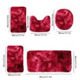 thumbnail image 3 of Dvkptbk Mixed Colors Bath Mats 5 Set Bathroom Rugs For 5 Pcs Toilet Mats Universal Soft Comfortable Water Absorption Non-Slip Thick Machine Washable Easy Dry Dark Color, 3 of 8