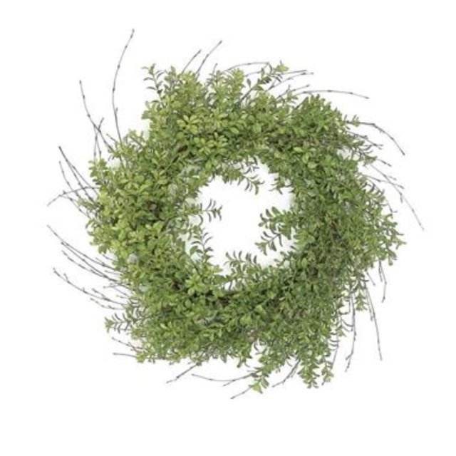 Couronne de Printemps Artificielle Inspirée de la Nature, Vert 24 Pouces