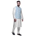 thumbnail image 2 of Atasi Traditional Mens Dupion Silk Kurta Pajama Set With Nehru Jacket Men Wear, 2 of 3