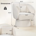 thumbnail image 3 of Gymax Fauteuil d'Appoint Pivotant avec Dossier Courbé, Coussin Lombaire Amovible, Fonction de Rotation à 360 Degrés, 3 of 9