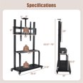 thumbnail image 3 of Gymax Mobile TV Cart w/ Wheels Camera Shelf & AV Shelves for 32''-80'' Flat Screen TVs, 3 of 10