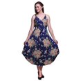 thumbnail image 1 of Bimba Robe Midi de Villégiature à Cordon pour Femmes à Imprimé Floral à Bretelles Spaghetti Tenue de Plage-Xx-Grand, 1 of 1