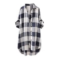 thumbnail image 1 of CEHVOM Femmes Dames Chiffon à Manches Longues Chemise OL Décontractée Ample Hauts Blouse Liquidation, 1 of 3