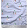 thumbnail image 1 of Soimoi Cotton Cambric Fabric Carrot & Rabbit Dots Printed Fabric 1 Yard 56 Inch Wide, 1 of 5