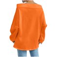 thumbnail image 5 of Women's Off Shoulder Sweatshirt Adjustable Drawstring Oversized Long Sleeve Shirt Pullover Basic Slouchy Clothes 2025, 5 of 5