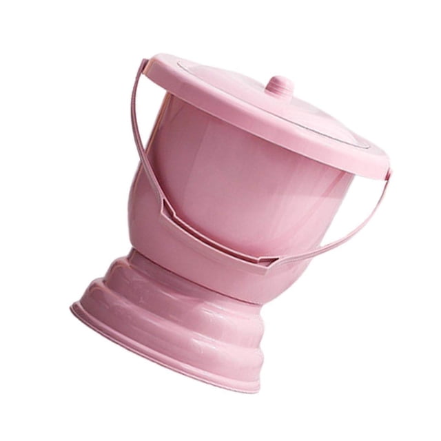 Handheld Spittoon with Lid Portable Urinal Bottle for Urine Bucket Home Bedroom Pink