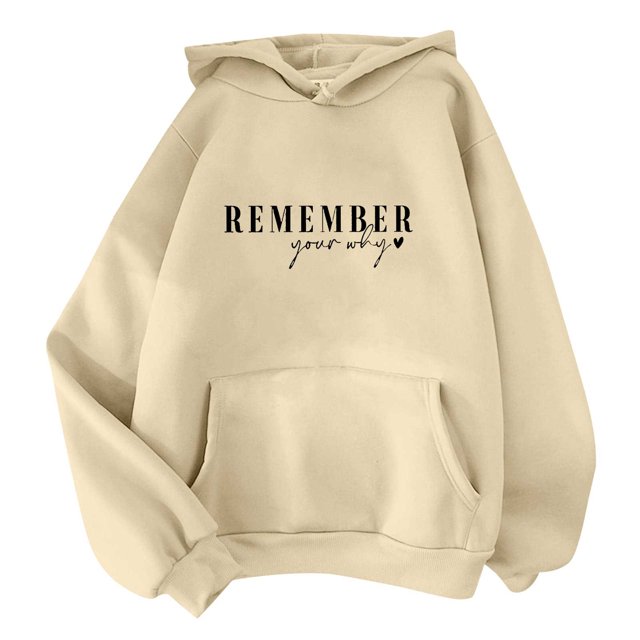 KIHOUT Spring Winter Womens Tops Fashion Classic Solid Color Long Sleeve Hooded Pocket Tops Sweatshirts