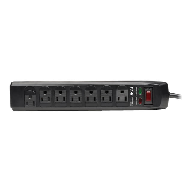 Eaton Tripp Lite Series Surge Protector Power Strip 120V 7 Outlet RJ11 6' Cord 1440 Joule - Surge protector - 15 A - AC 120 V - 1.8 kW - output connectors: 7 - black - for P/N: CLAMPUSBLK, CLAMPUSW