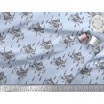 thumbnail image 3 of Soimoi Blue Rayon Fabric Cedar Tree & Mountain Nature Printed Fabric 1 Yard 42 Inch Wide, 3 of 5