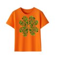 thumbnail image 1 of FAIWAD Hauts pour Enfants Garçons Filles Manches Courtes T-Shirt Graphique de la Saint-Patrick Trèfle Mignon Décontracté Col Rond, 1 of 4
