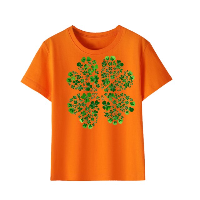 FAIWAD Hauts pour Enfants Garçons Filles Manches Courtes T-Shirt Graphique de la Saint-Patrick Trèfle Mignon Décontracté Col Rond
