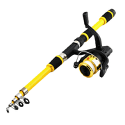 Fishing Gear Telescopic Rod and Reel for Outdoor Angling - 6ft Fiberglass Telescoping Rod with Reel Portable Fishing Rod Set for Sea Exploration