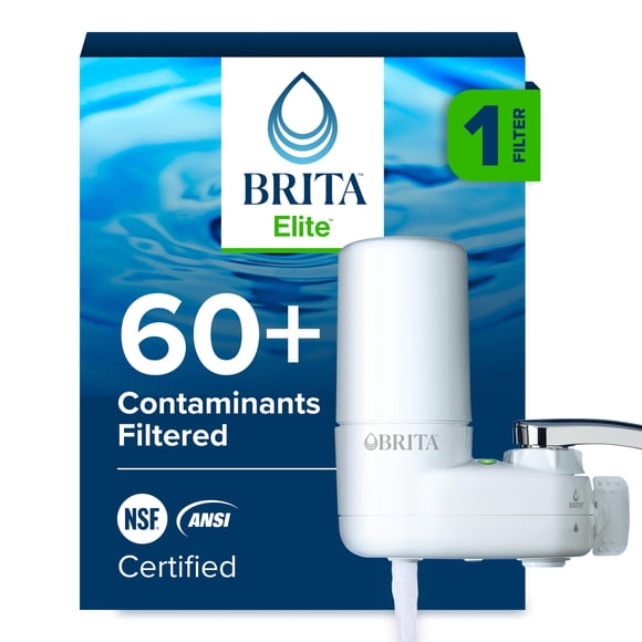 Brita Tap Water Purifier Filter System, Filter Change Reminder, Fits Standard Faucets Only, Complete, White