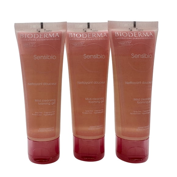 Bioderma Sensibio Gel Moussant Nettoyant Doux Peau Sensible 1,5 OZ Lot de 3