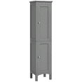 thumbnail image 1 of kleankin Armoire de Rangement Haute pour Salle de Bain avec Tablettes Ajustables, Gris, 1 of 10