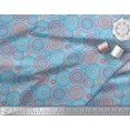 thumbnail image 3 of Soimoi Blue Modal Satin Fabric Circle Art Geometric Print Fabric by Yard 42 Inch Wide, 3 of 5