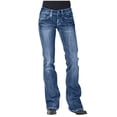 thumbnail image 1 of Pisexur Plus Size Jeans for Women, Relaxed Fit Straight Leg Jeans Curvy Bootcut Mid-Rise Stretch Button Straight Full Length Juniors Jeans, 1 of 6