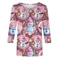 thumbnail image 5 of RKSTN Blouse Chemisiers pour Femmes T-Shirt Imprimé de Mode pour Femmes à Manches 3/4 Col Rond Blouse Décontractée pour Femmes Blouse en Polyester, 5 of 5