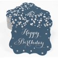 thumbnail image 2 of Inkdotpot Pack Of 100 Happy Birthday Paper Tags DIY Craft Bracket Shape Real Silver Foil Hang Tags, 2 of 6