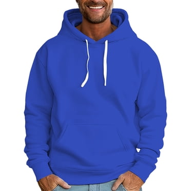 LUOGENLI Hoodies for Men Pullover Graphic Design Mens Autumn and Winter Letter Oversize Loose Hooded Pullover Sweater Top Blouse Coat Mens Hoodies Zip up 3Xl Blue Size M