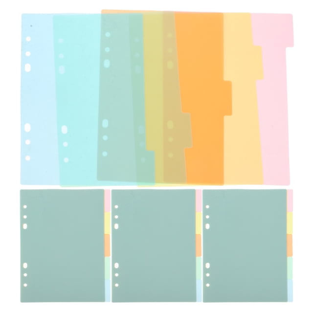20Pcs Plastic Binder Dividers Loose Leaf Notebook Tab Pages Convenient Tab Dividers Binder Supplies