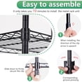 thumbnail image 4 of FDW 5-Tier Wire Storage 22x12x48 Black Shelving Shelves, Adjustable Racks Heavy-Duty Metal Shelf, 4 of 7
