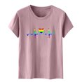 thumbnail image 3 of RKSTN T-Shirts Fierté Femmes T-Shirts Graphiques Arcs-en-Ciel T-Shirts LGBT T-Shirts Décontractés Col Rond Manches Courtes Hauts, 3 of 3