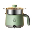 thumbnail image 3 of GUOOL Hot Pot Electric with Steamer Ramen Cooker 300W/600W Electric Skillet 1.8L Mini Portable Hot Pot for Fried Rice, Soup, Steak Grey Green, 3 of 9